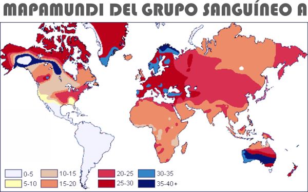 Población mundial y sangre tipo A Población mundial y sangre tipo A